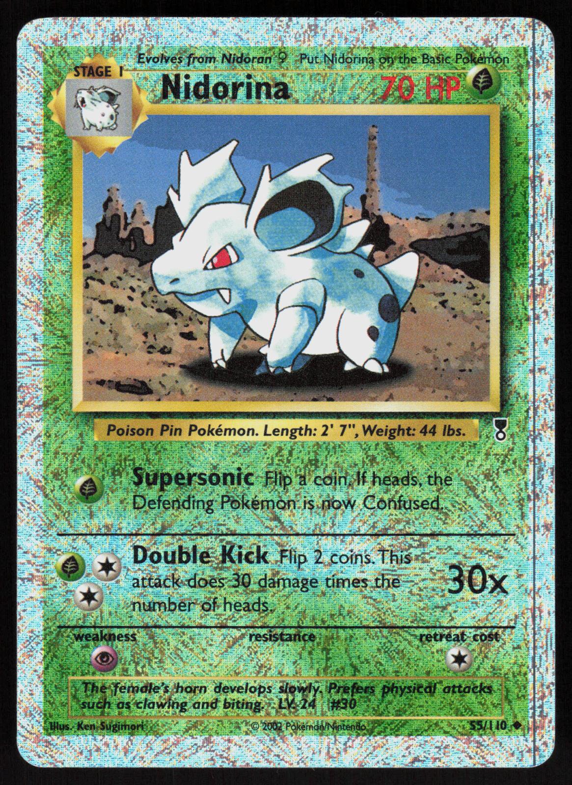 Pokemon Nidorina 55/110 Legendary Collection Uncommon Reverse Holo Near Mint