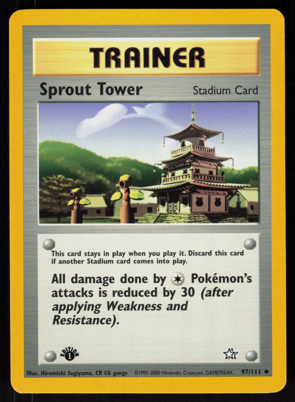 Pokemon Sprout Tower 97/111 Neo Genesis Uncommon 1st Edition Near Mint