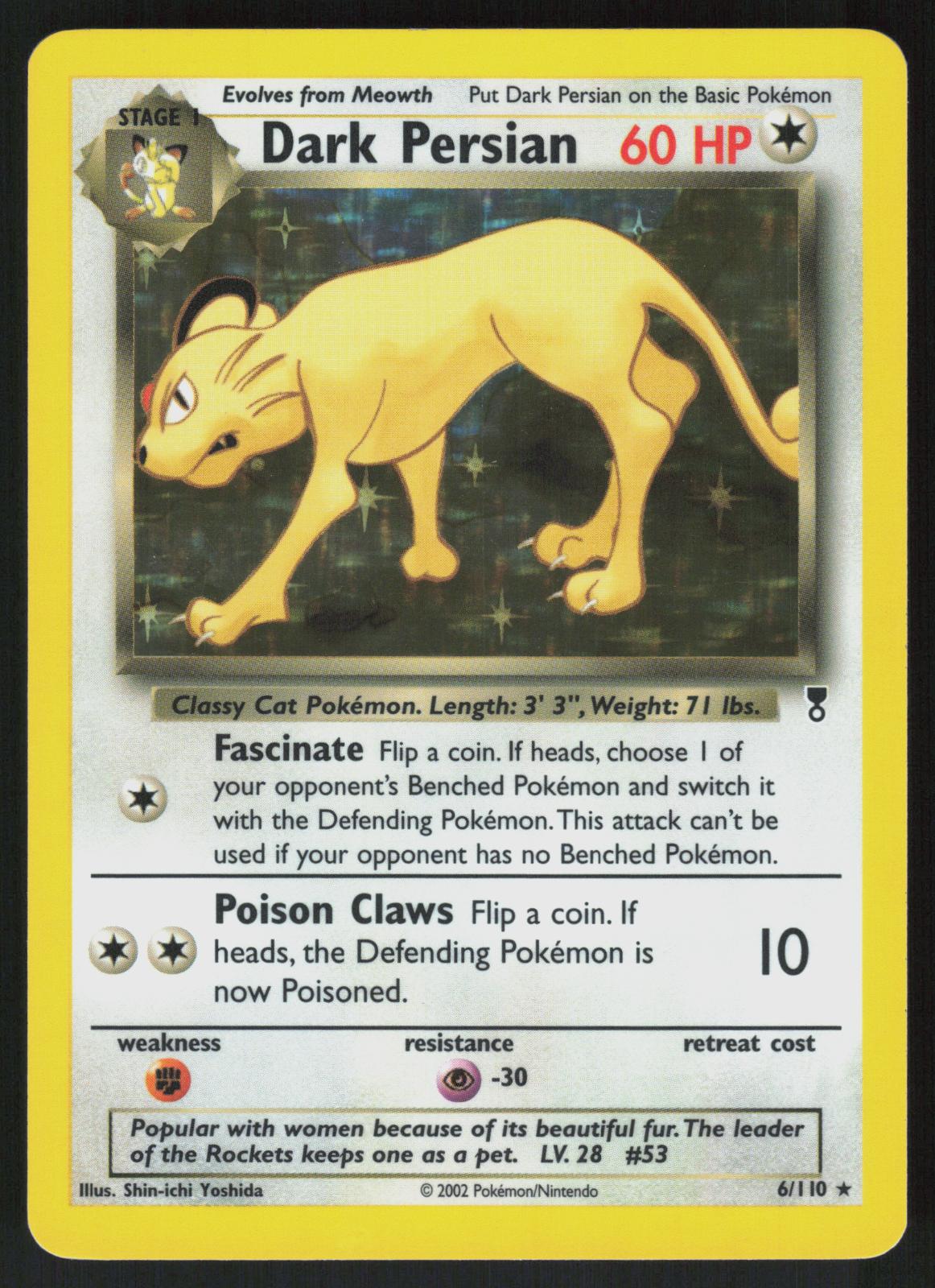 Pokemon Dark Persian 6/110 Legendary Collection Holo Rare Near Mint