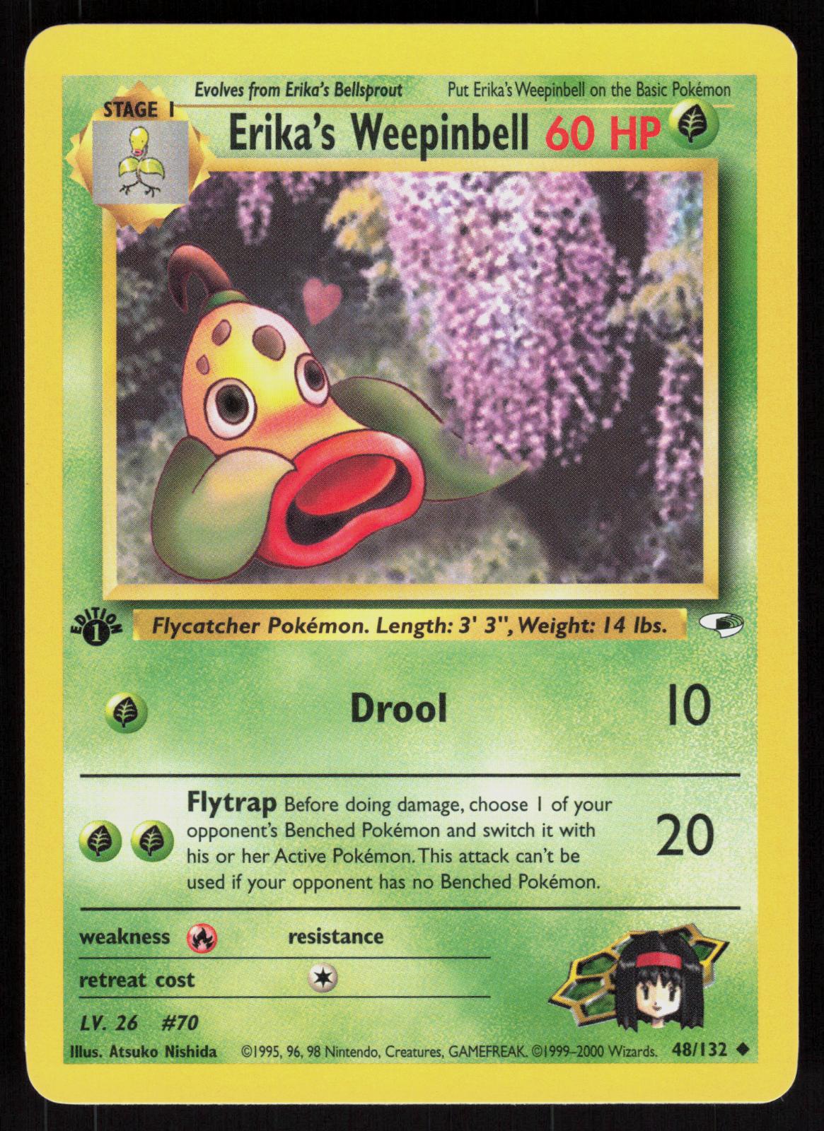 Pokemon Erika's Weepinbell 48/132 Gym Heroes Uncommon Near Mint