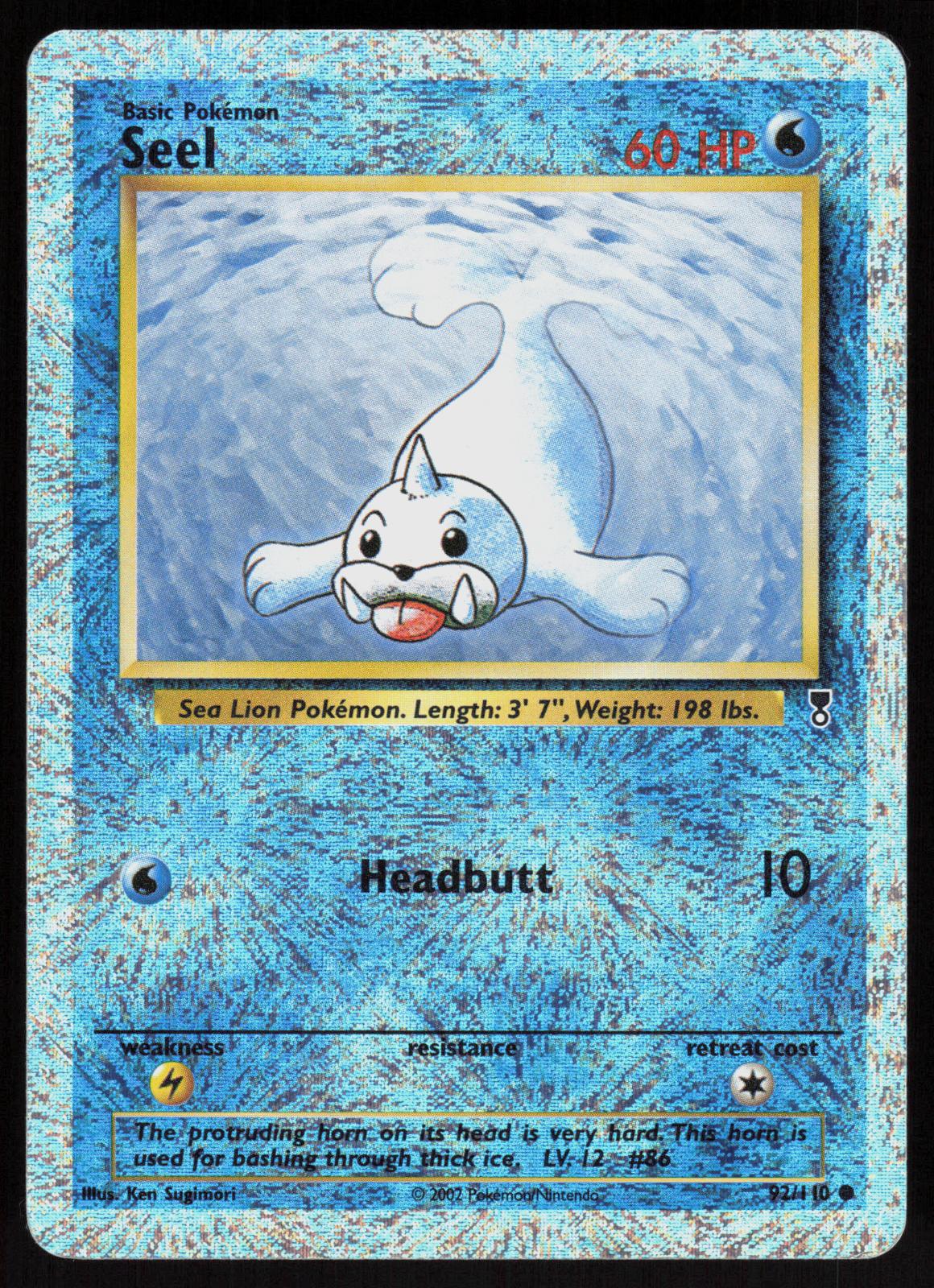 Pokemon Seel 92/110 Legendary Collection Reverse Holo Moderately Played