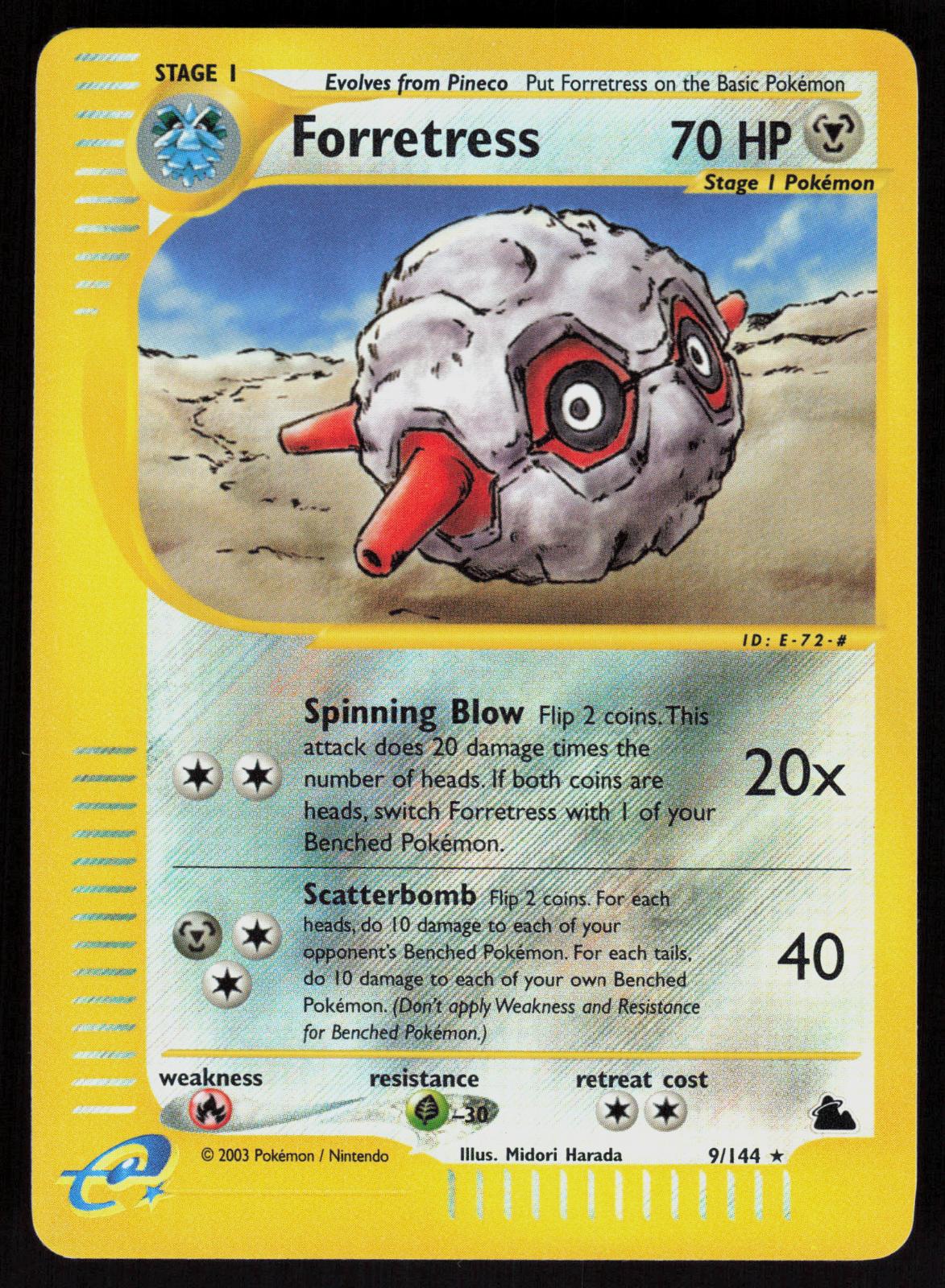 Pokemon Forretress 9/144 Skyridge Rare Reverse Holo Near Mint