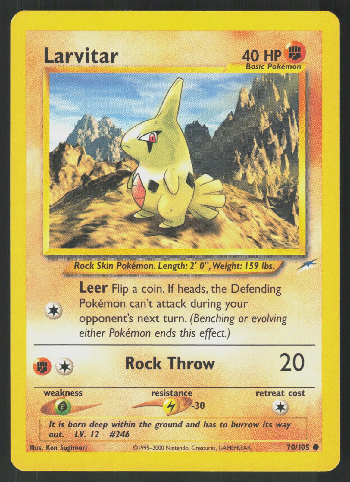 Pokemon Larvitar 70/105 Neo Destiny Common Near Mint
