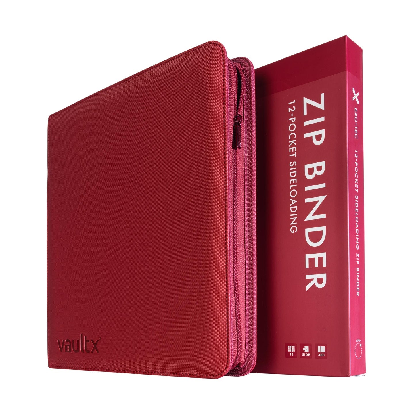 Vault X - 12 Pocket Exo-Tec Zip Binder - Metallic Red - 20% VAT