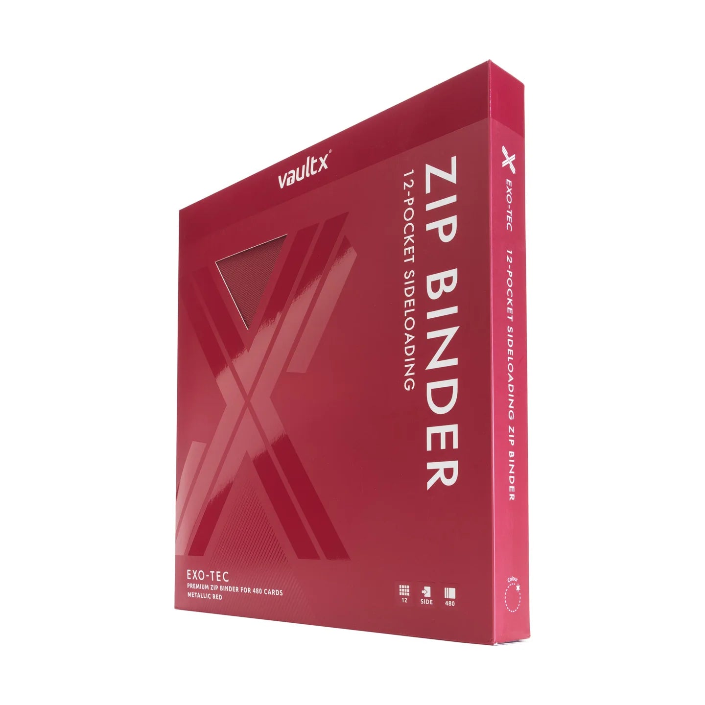 Vault X - 12 Pocket Exo-Tec Zip Binder - Metallic Red - 20% VAT