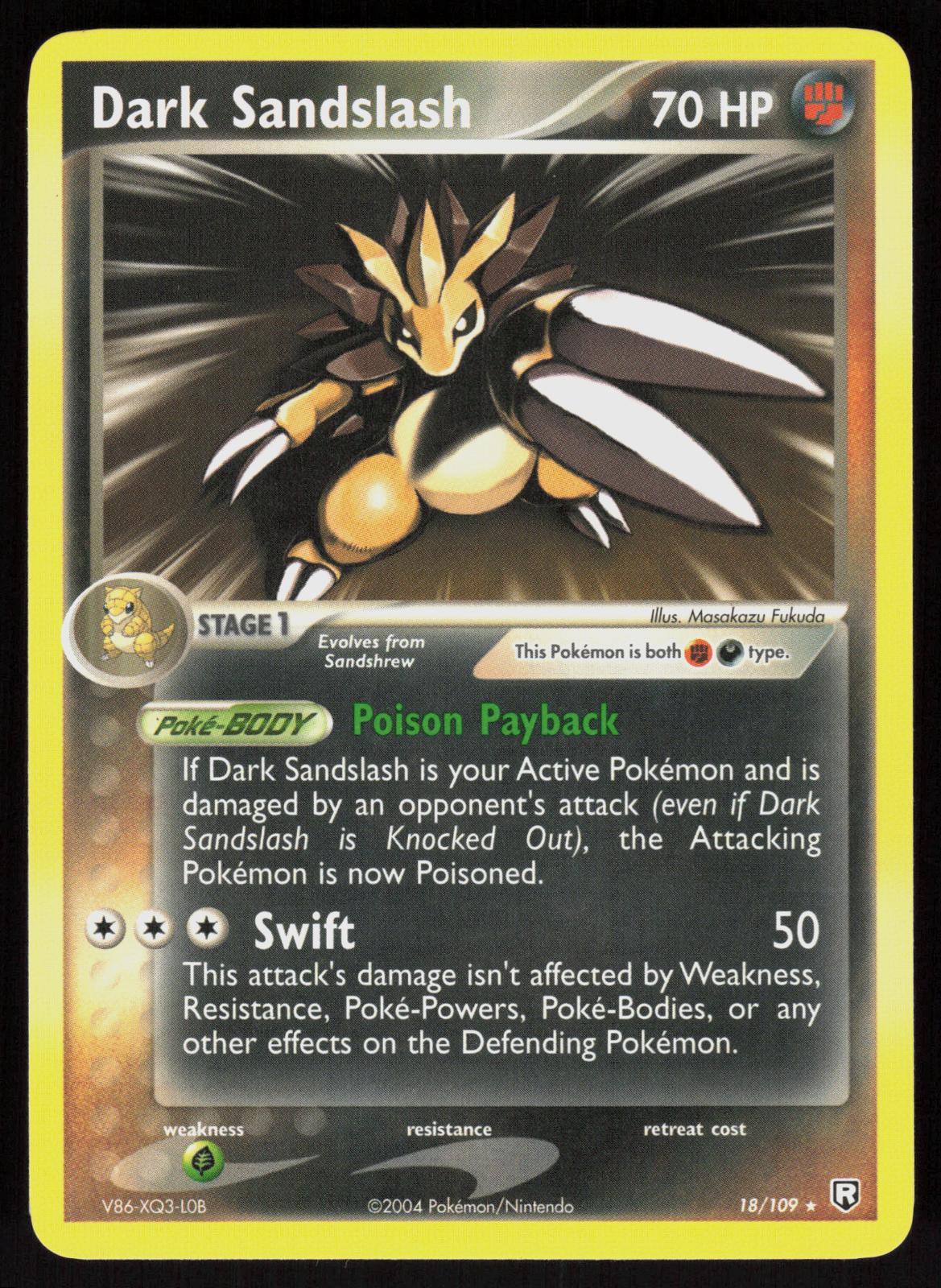 Pokemon Dark Sandslash 18/109 Team Rocket Returns Rare Near Mint