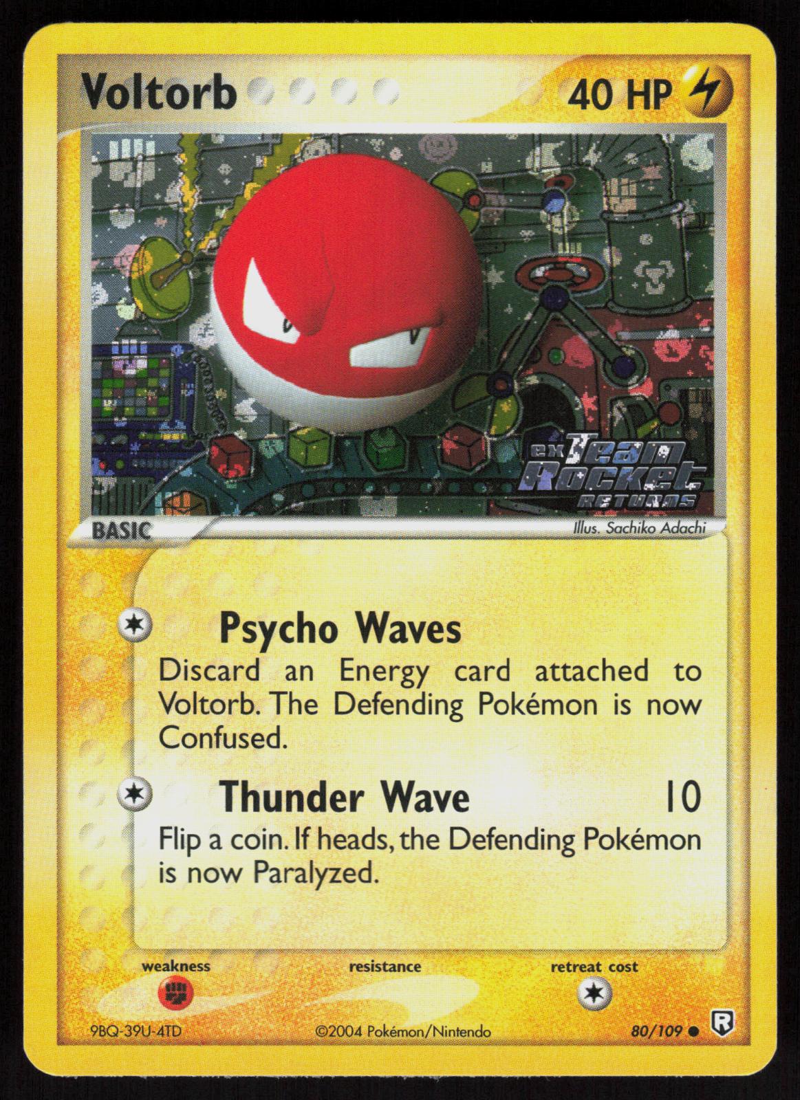 Pokemon Voltorb 80/109 Team Rocket Returns Common Reverse Holo Near Mint