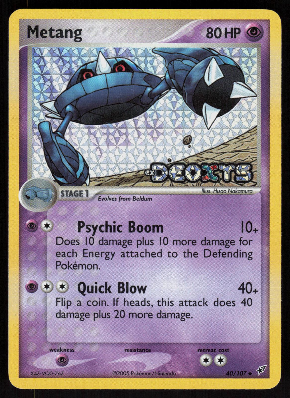 Pokemon Metang 40/107 Deoxys Uncommon Reverse Holo Near Mint