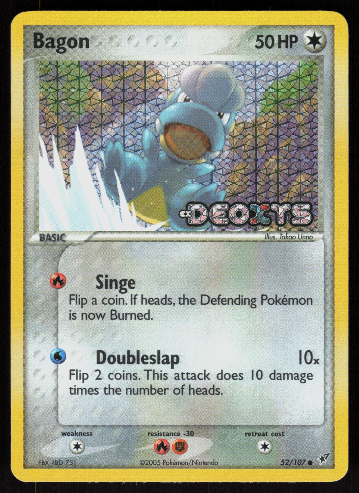 Pokemon Bagon 52/107 Deoxys Common Reverse Holo Near Mint