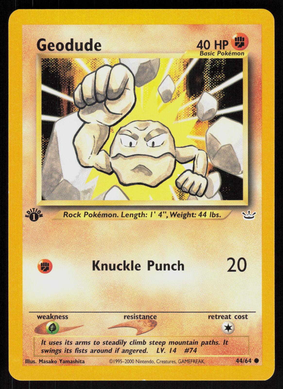 Pokemon Geodude 44/64 Neo Revelation Common 1st Edition Near Mint