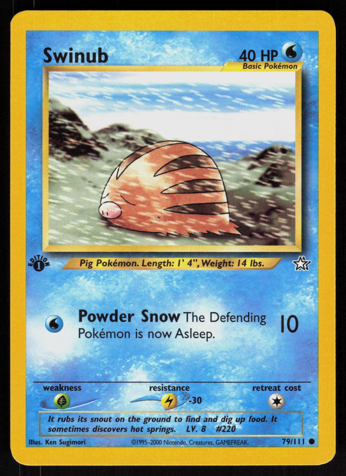 Pokemon Swinub 79/111 Neo Genesis Common 1st Edition Near Mint