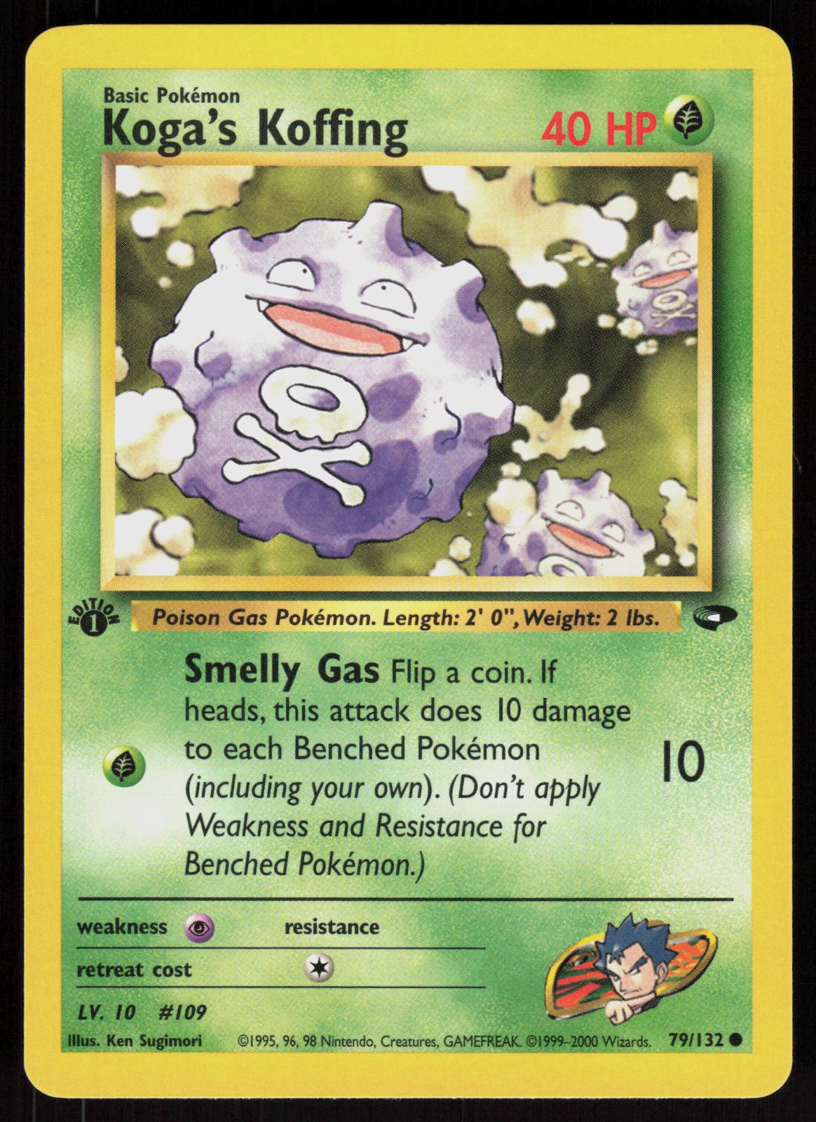 Pokemon Koga's Koffing 79/132 Gym Challenge Common 1st Edition Near Mint