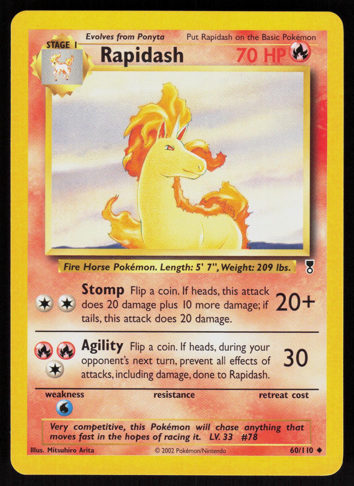 Pokemon Rapidash 60/110 Legendary Collection Uncommon Near Mint