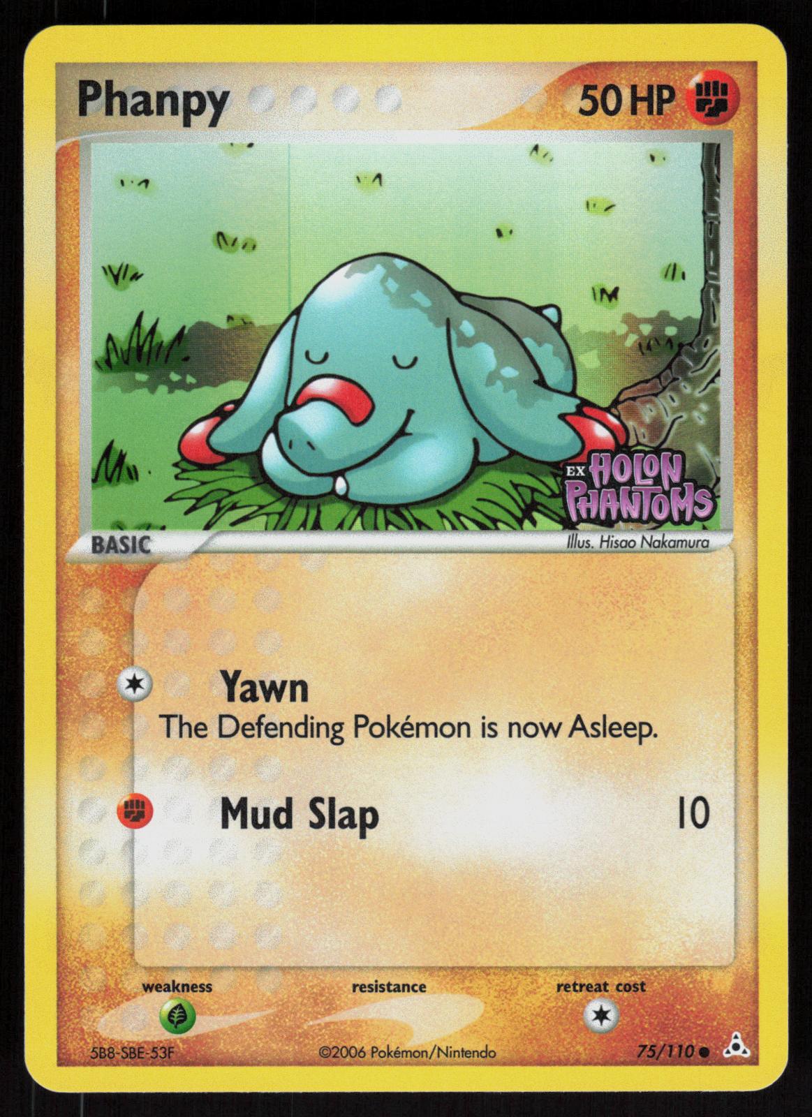 Pokemon Phanpy 75/110 Holon Phantoms Common Reverse Holo Near Mint