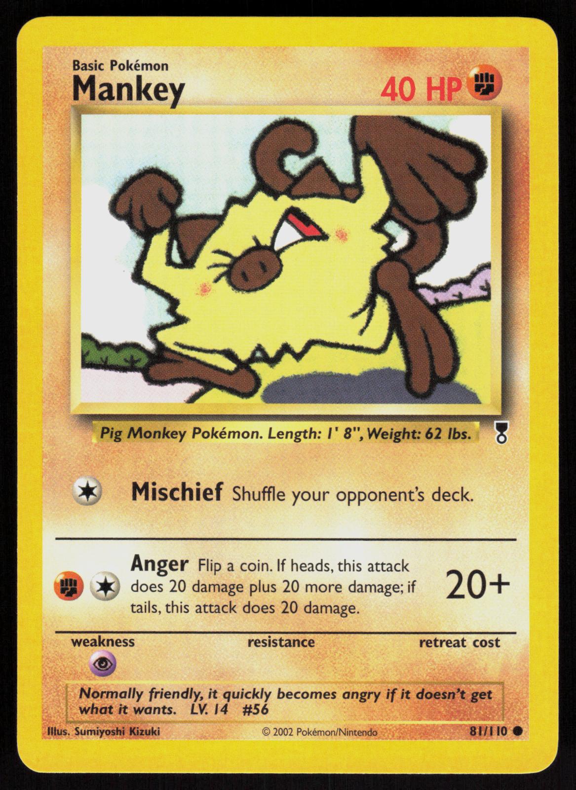 Pokemon Mankey 81/110 Legendary Collection Common Near Mint