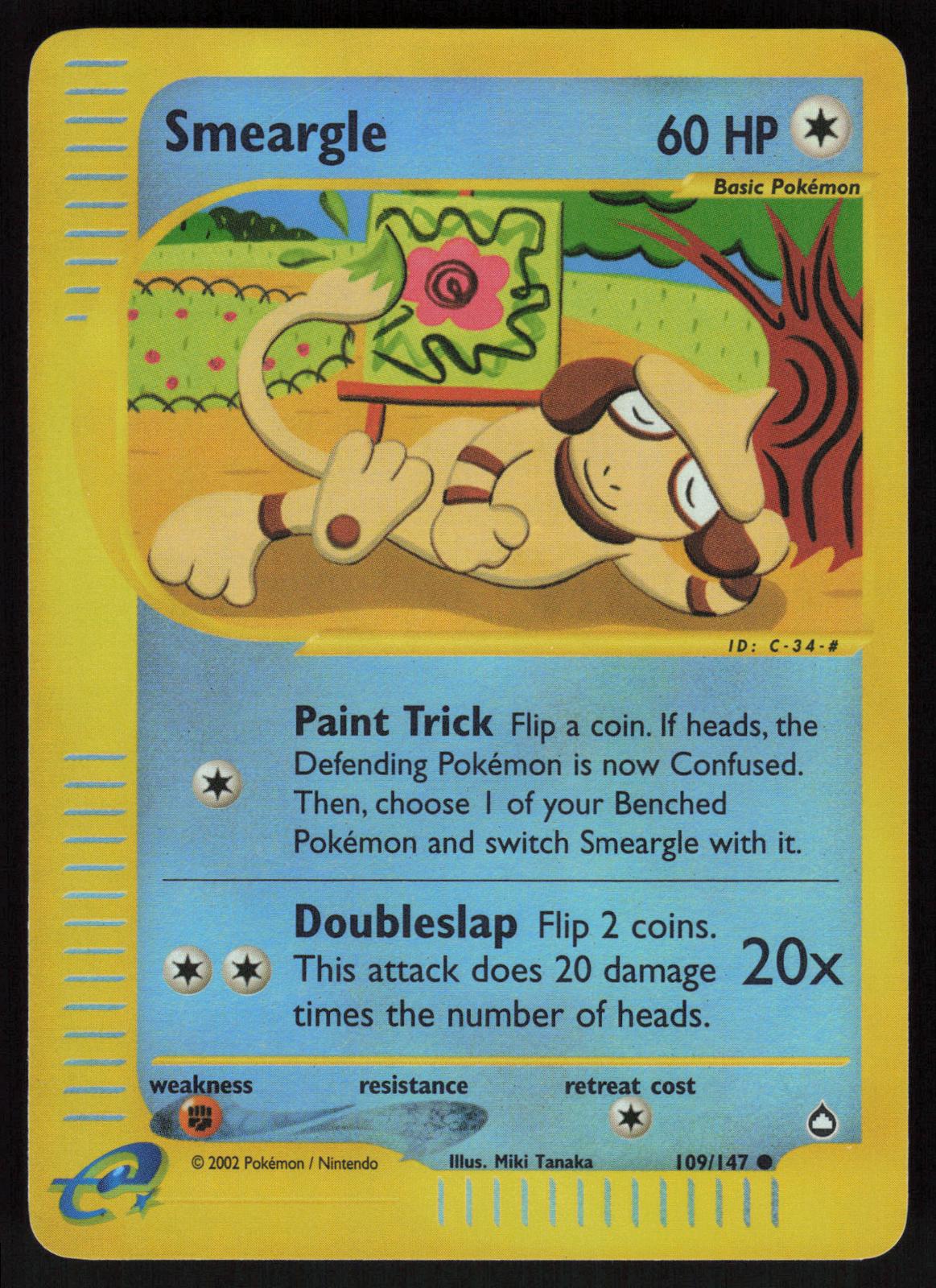 Pokemon Smeargle 109/167 Aquapolis Common Reverse Holo Near Mint