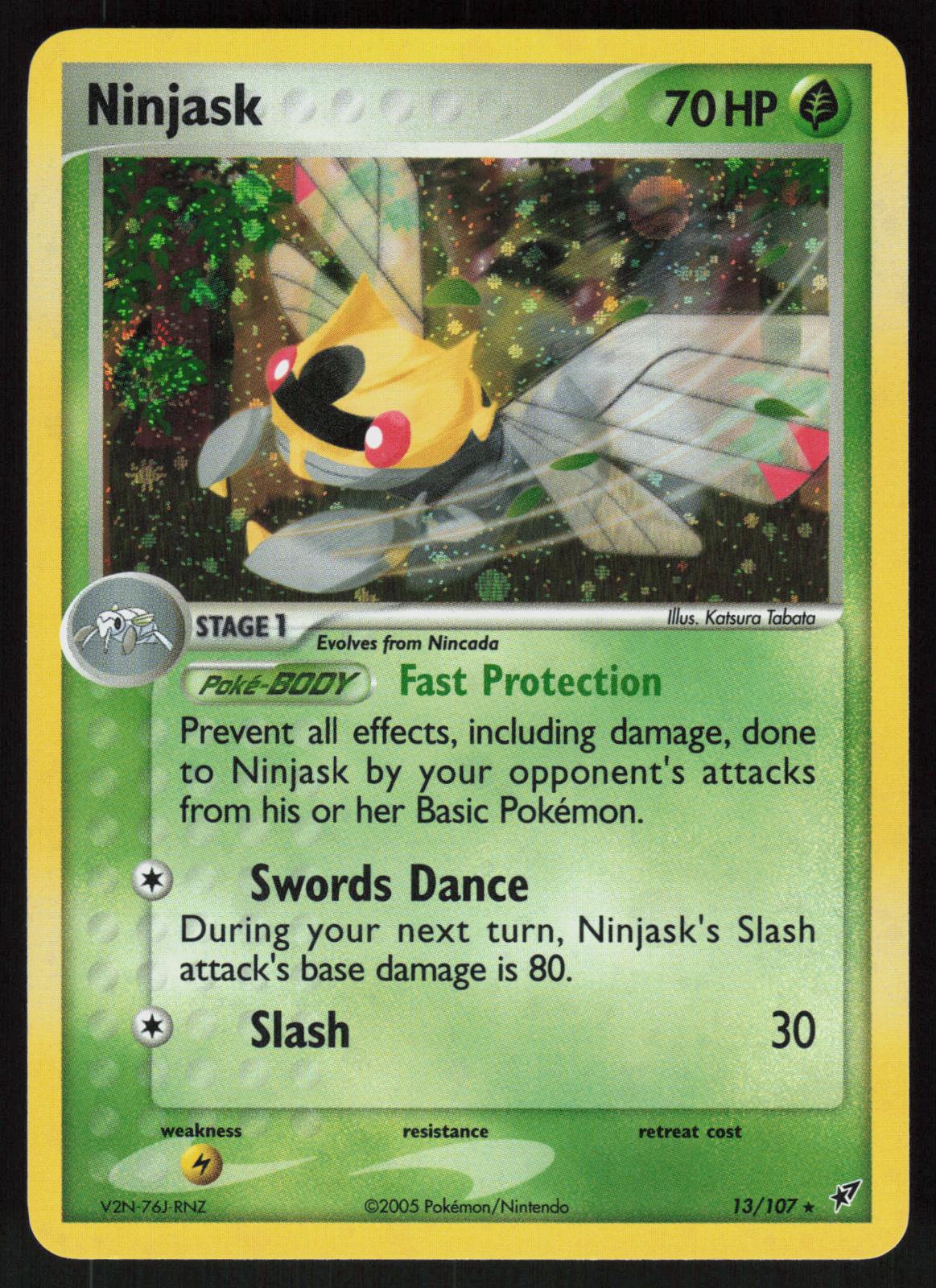 Pokemon Ninjask 13/107 Deoxys Holo Rare Near Mint