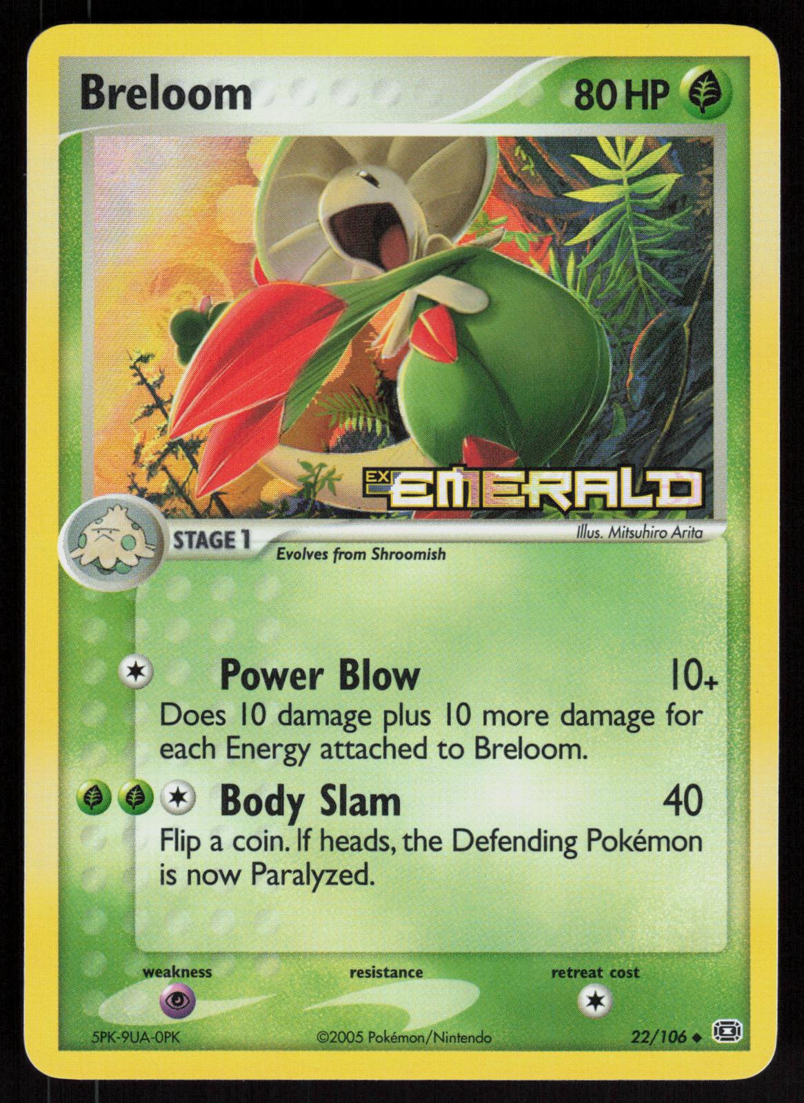 Pokemon Breloom 22/106 Emerald Uncommon Reverse Holo Near Mint