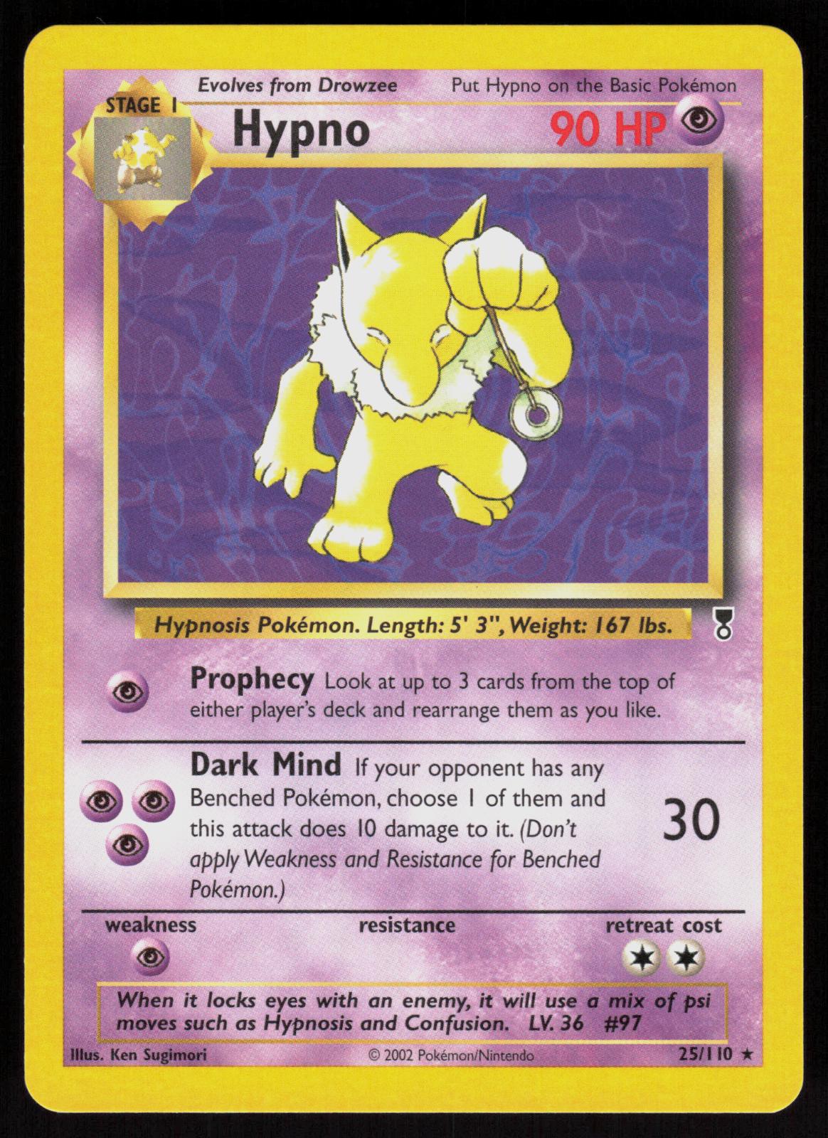 Pokemon Hypno 25/110 Legendary Collection Rare Near Mint