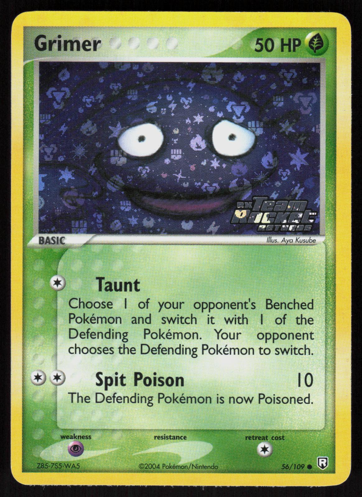 Pokemon Grimer 56/109 Team Rocket Returns Common Reverse Holo Lightly Played