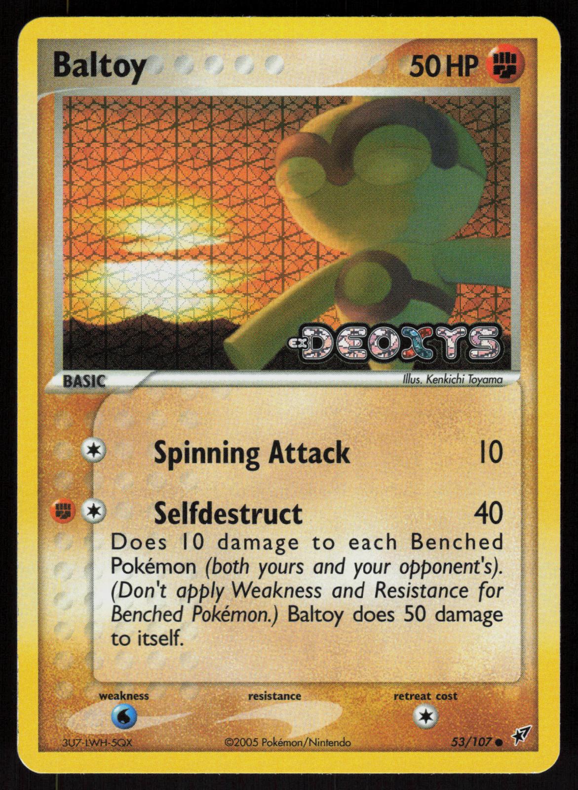 Pokemon Baltoy 53/107 Deoxys Common Reverse Holo Near Mint