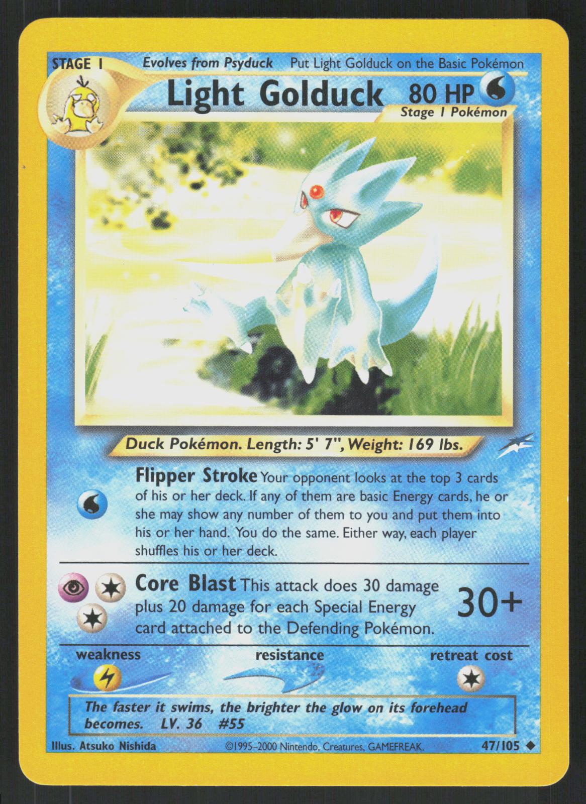 Pokemon Light Golduck 47/105 Neo Destiny Uncommon Near Mint