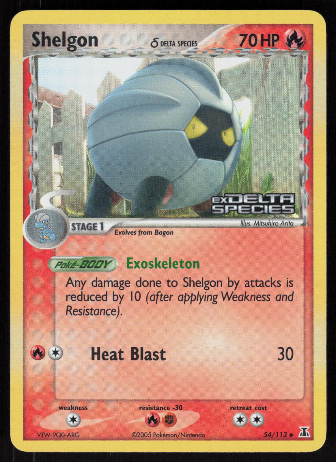 Pokemon Shelgon 54/113 Delta Species Uncommon Reverse Holo Near Mint