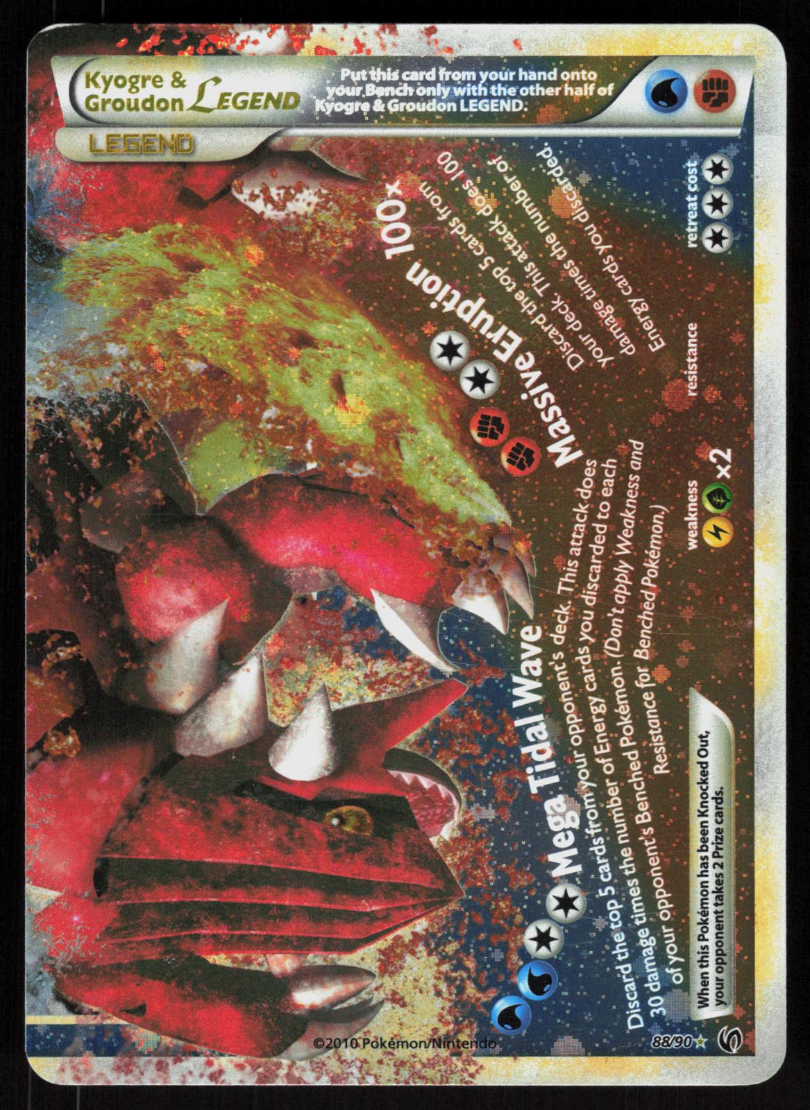 Pokemon Kyogre & Groudon LEGEND 88/90 HGSS Undaunted LEGEND Lightly Played