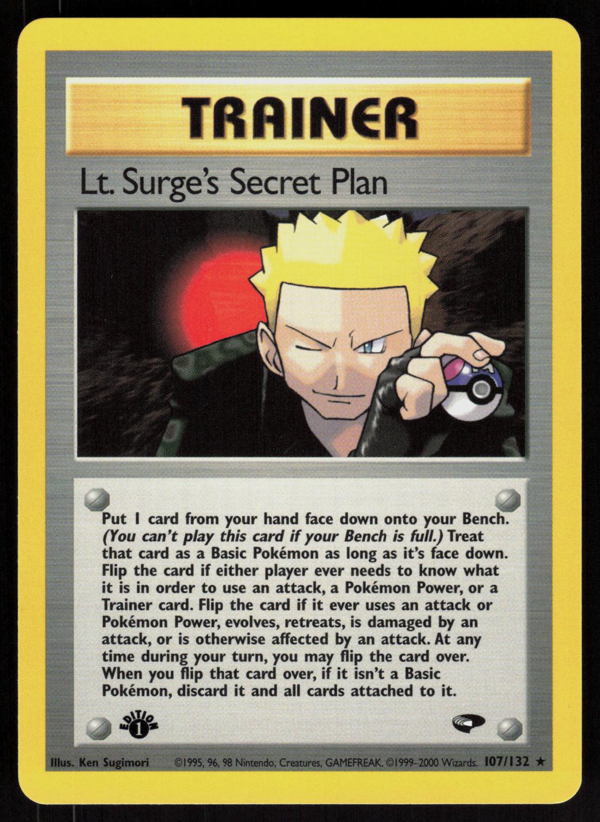 Pokemon Lt. Surge's Secret Plan 107/132 Gym Challenge Rare 1st Edition Near Mint