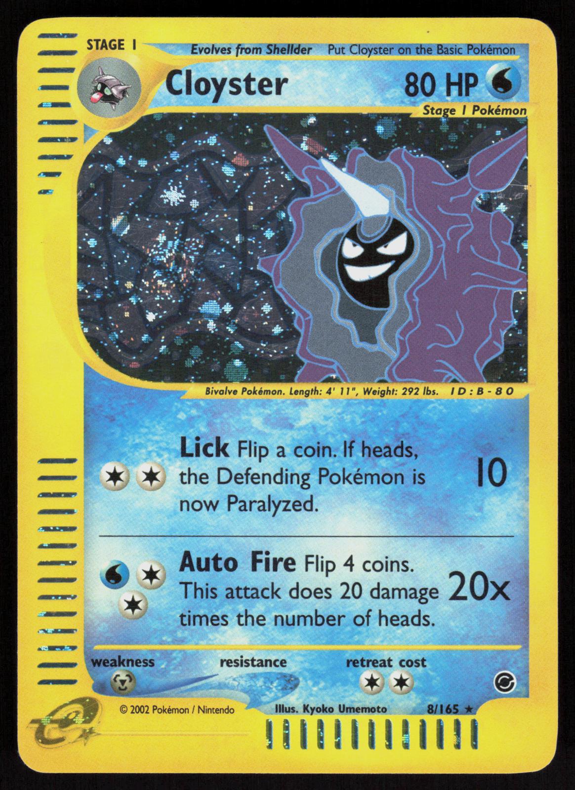 Pokemon Cloyster 8/165 Expedition Holo Rare Moderately Played