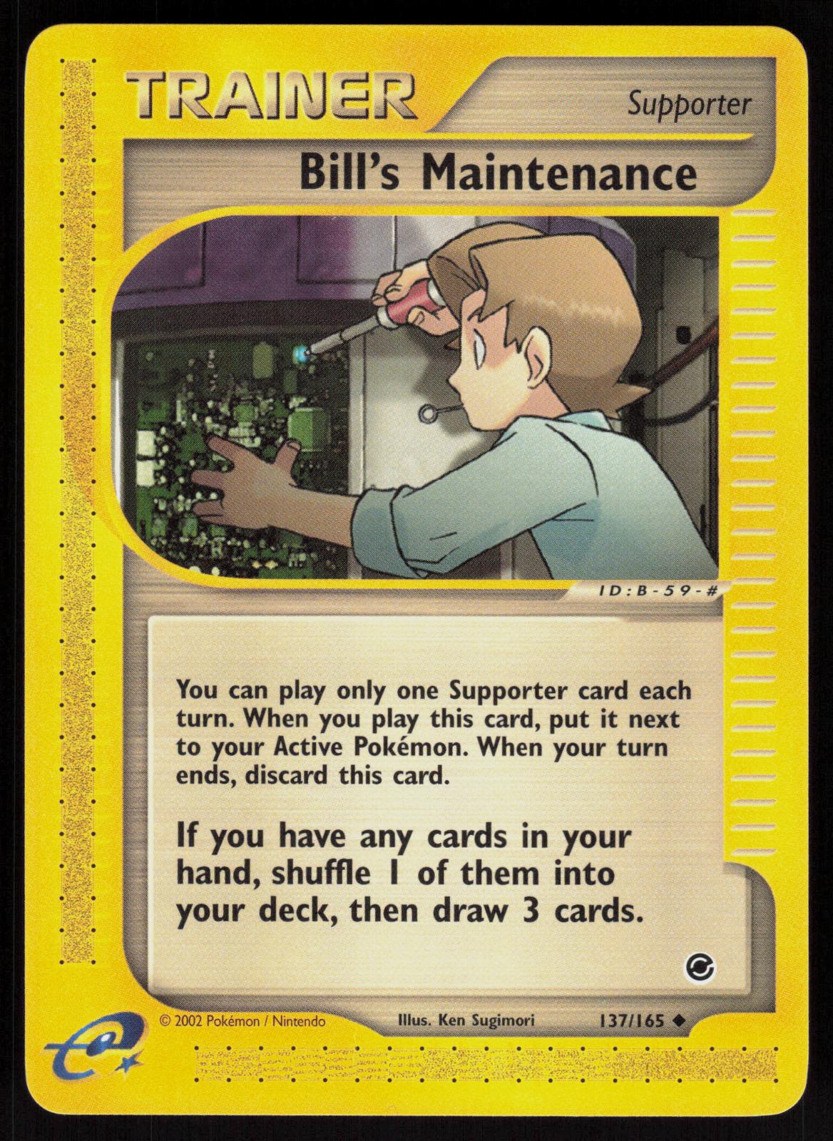 Pokemon Bill's Maintenance 137/165 Expedition Base Set Uncommon Near Mint