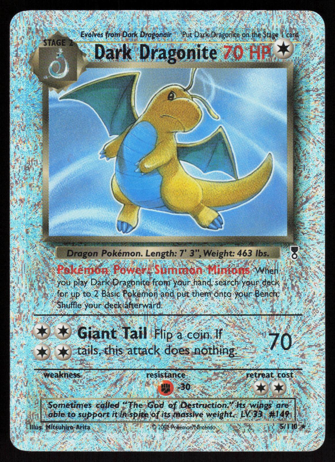 Pokemon Dark Dragonite 5/110 Legendary Collection Reverse Holo Heavily Played