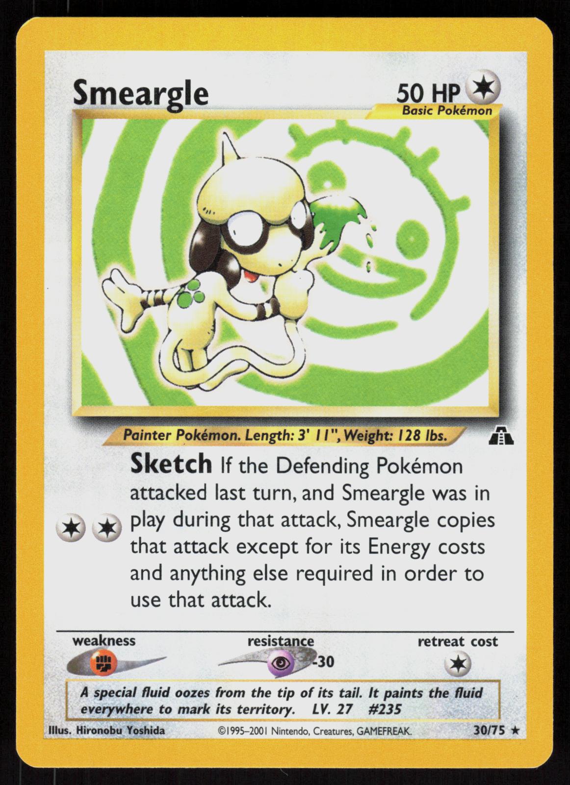 Pokemon Smeargle 30/75 Neo Discovery Rare Near Mint