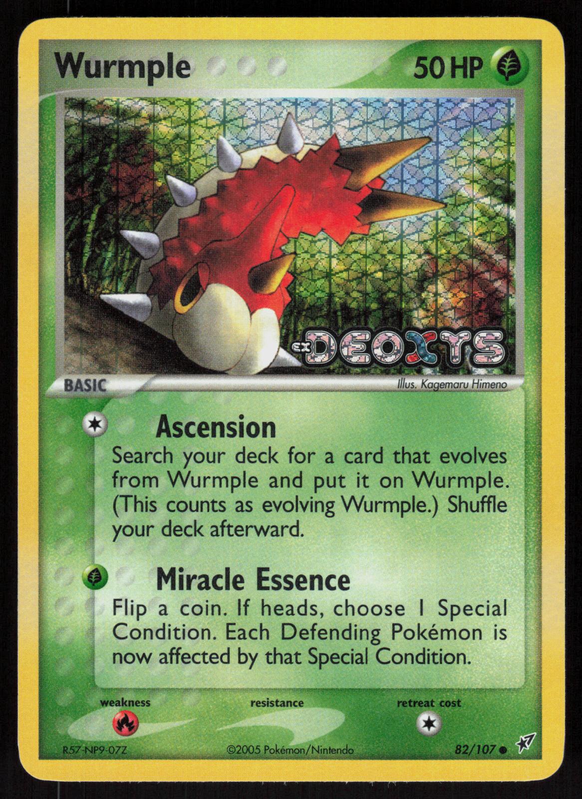Pokemon Wurmple 82/107 Deoxys Common Reverse Holo Lightly Played
