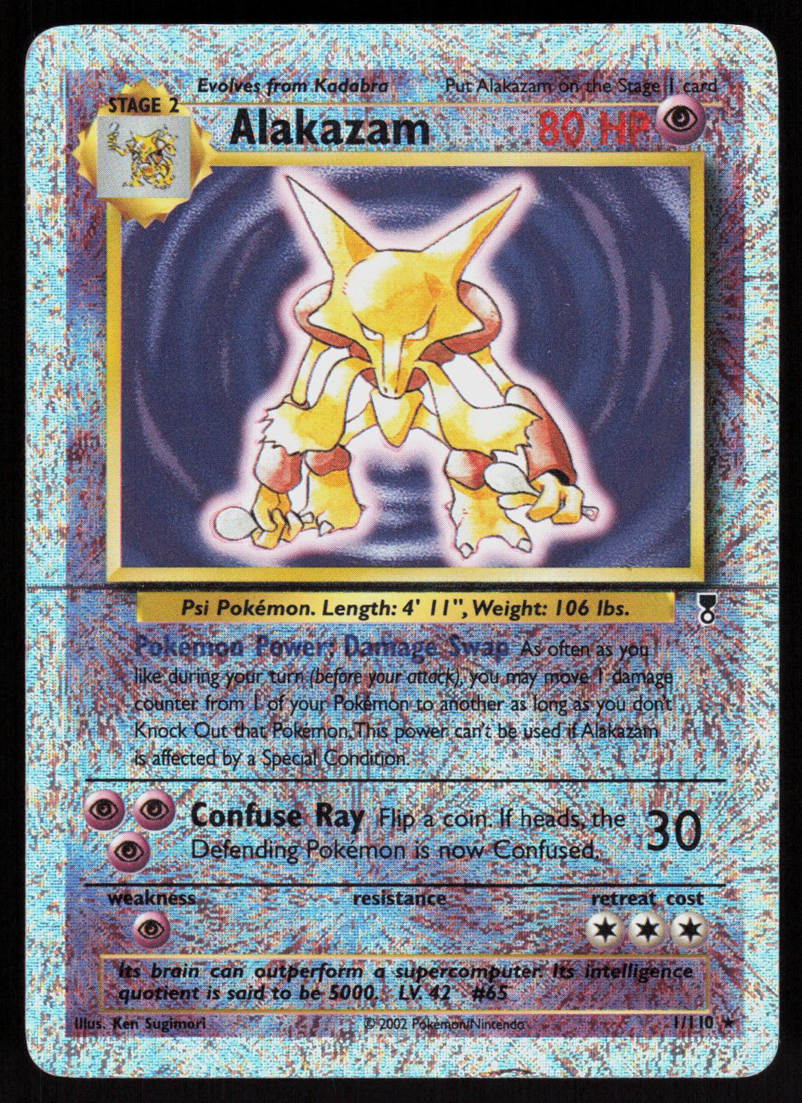 Pokemon Alakazam 1/110 Legendary Collection Reverse Holo Moderately Played