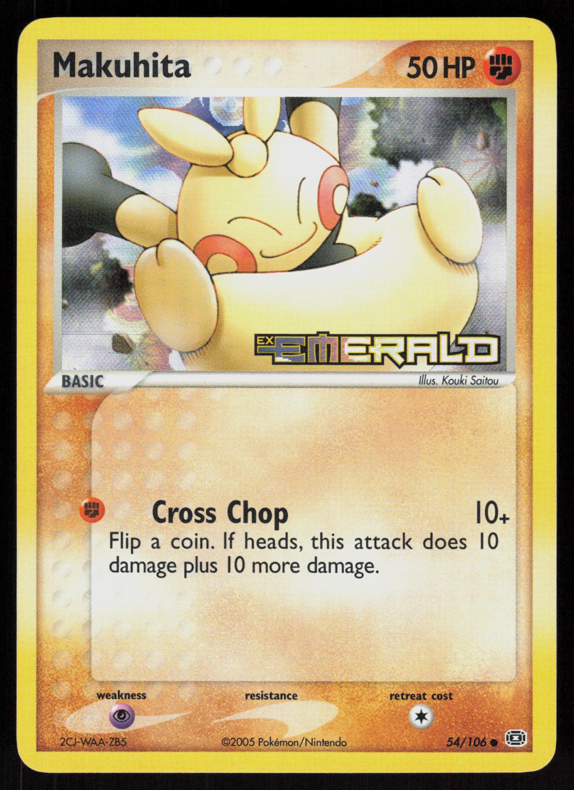 Pokemon Makuhita 54/106 Emerald Common Reverse Holo Near Mint