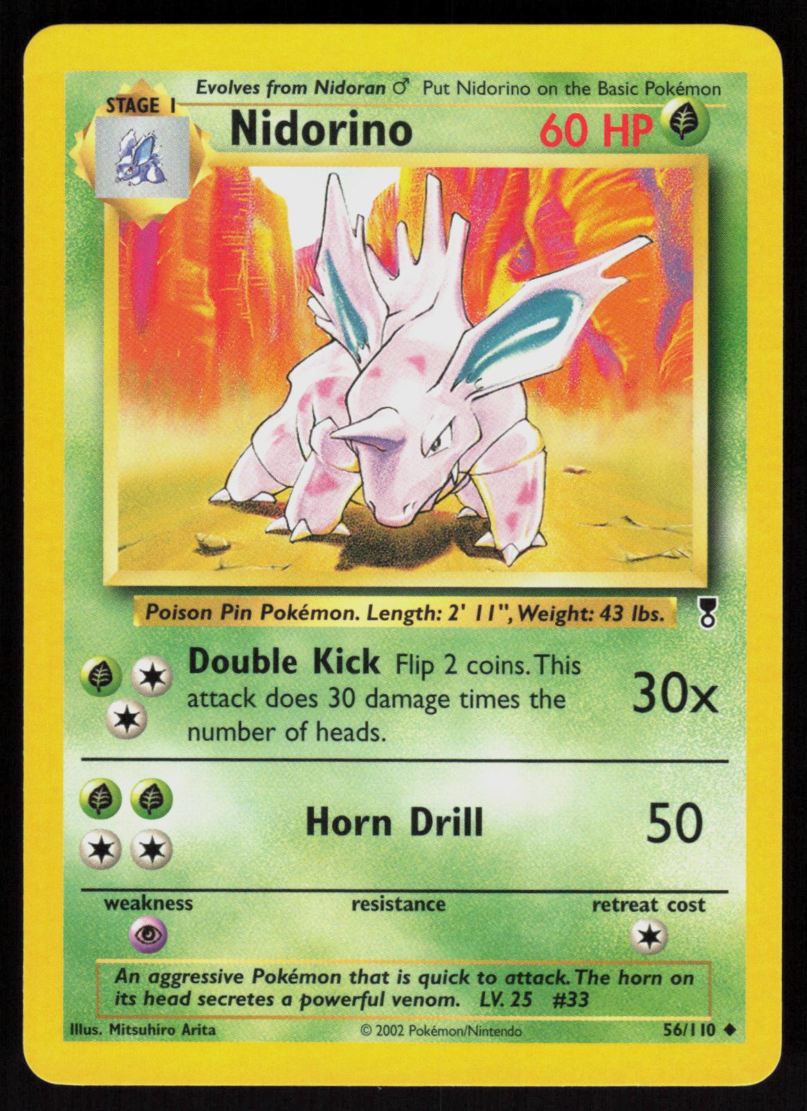 Pokemon Nidorino 56/110 Legendary Collection Uncommon Near Mint
