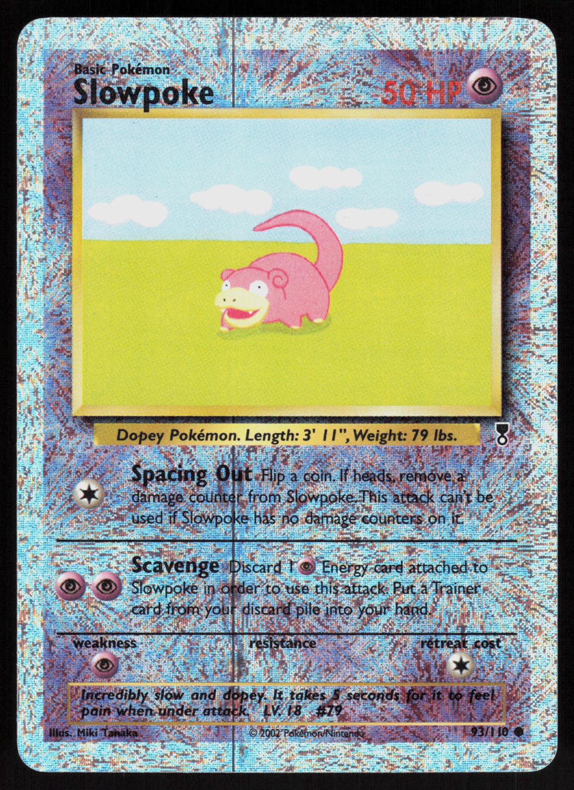 Pokemon Slowpoke 93/110 Legendary Collection Reverse Holo Moderately Played