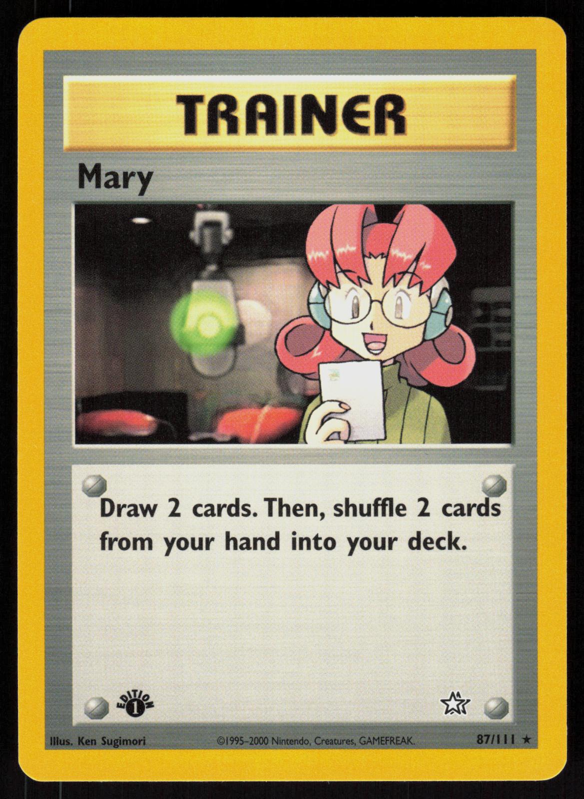 Pokemon Mary 87/111 Neo Genesis Rare 1st Edition Near Mint