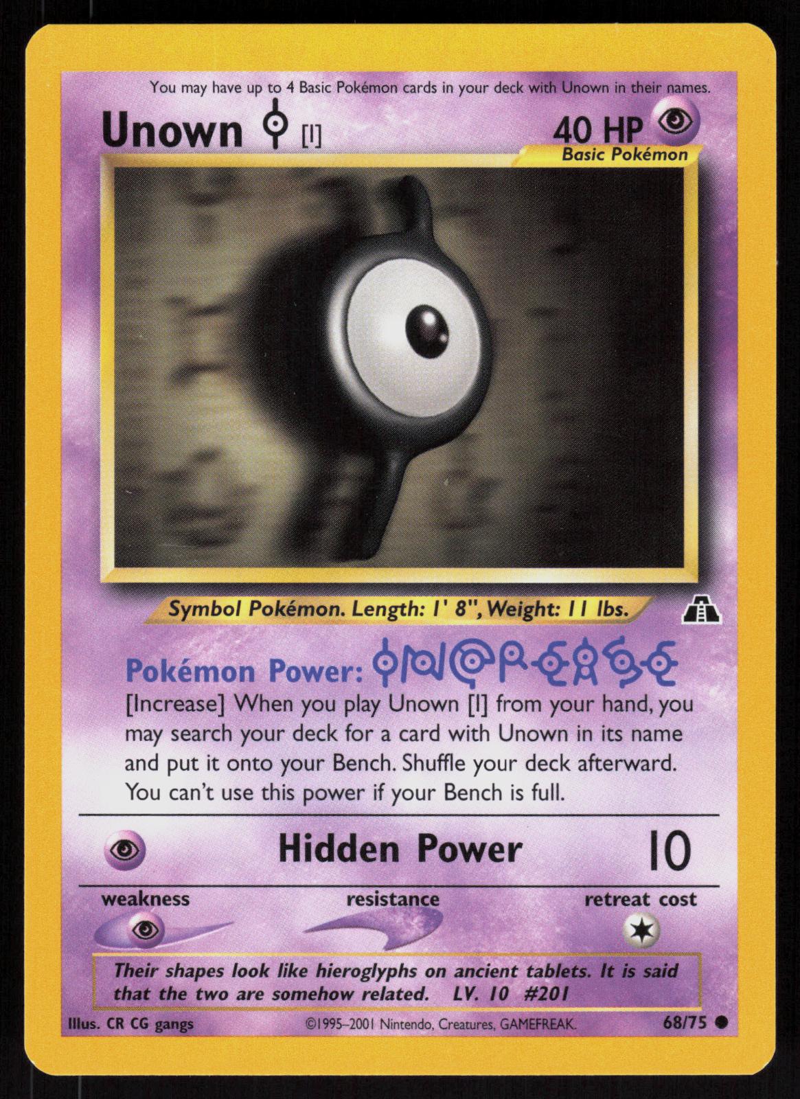 Pokemon Unown [I] 68/75 Neo Discovery Common Near Mint