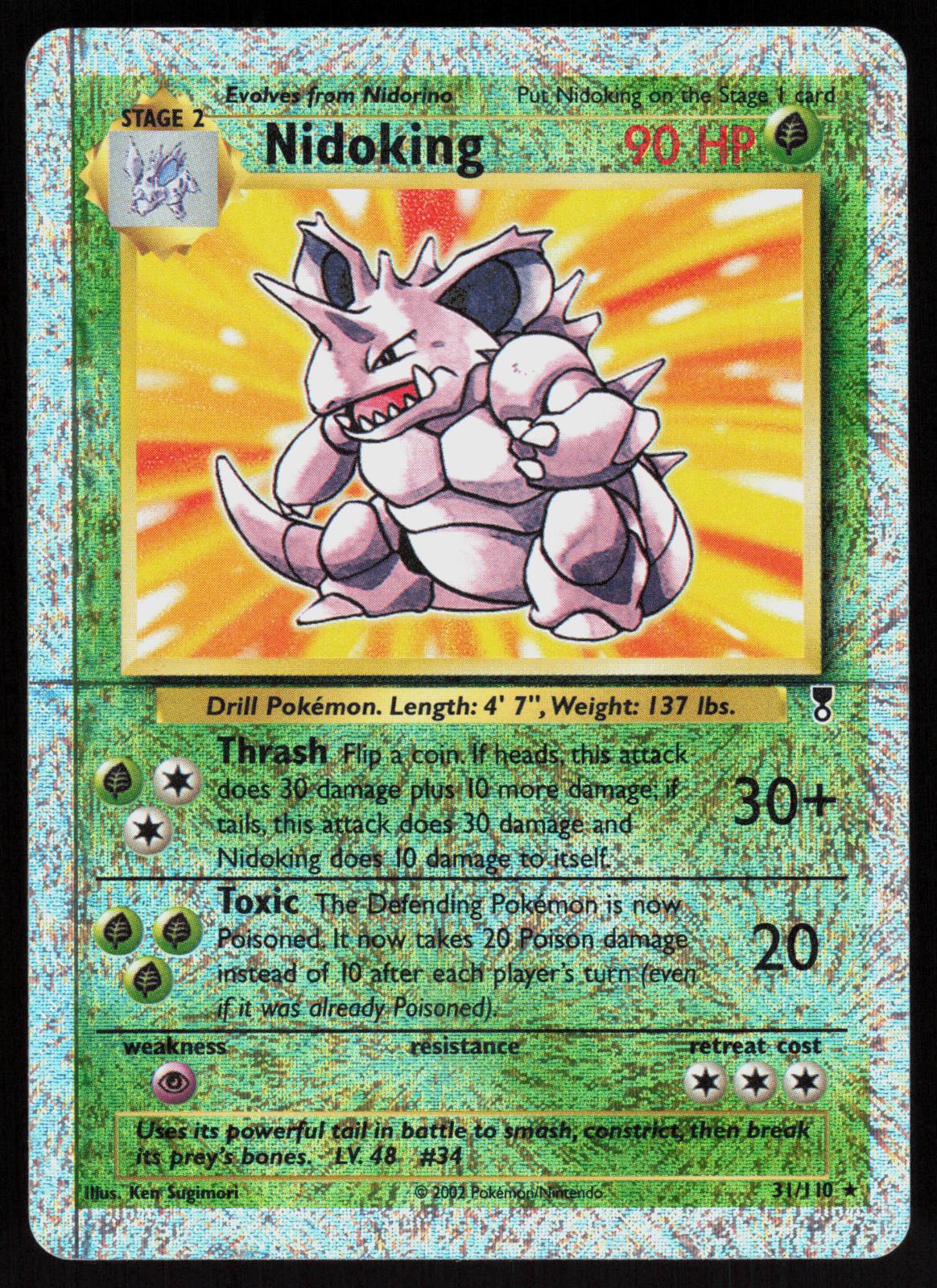 Pokemon Nidoking 31/110 Legendary Collection Reverse Holo Moderately Played