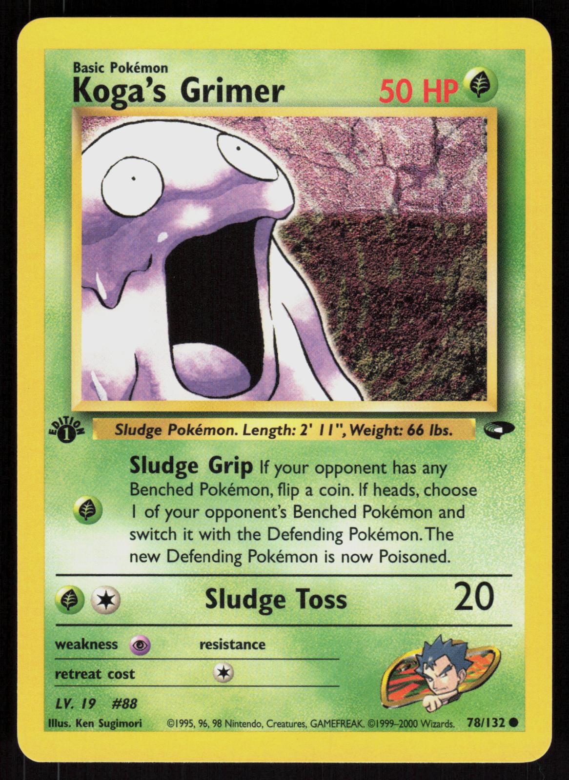 Pokemon Koga's Grimer 78/132 Gym Challenge Common 1st Edition Near Mint