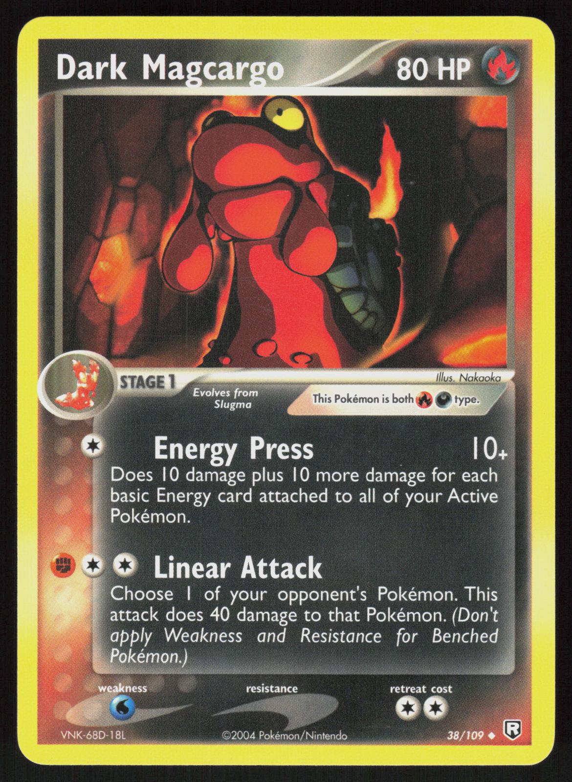 Pokemon Dark Magcargo 38/109 Team Rocket Returns Uncommon Near Mint
