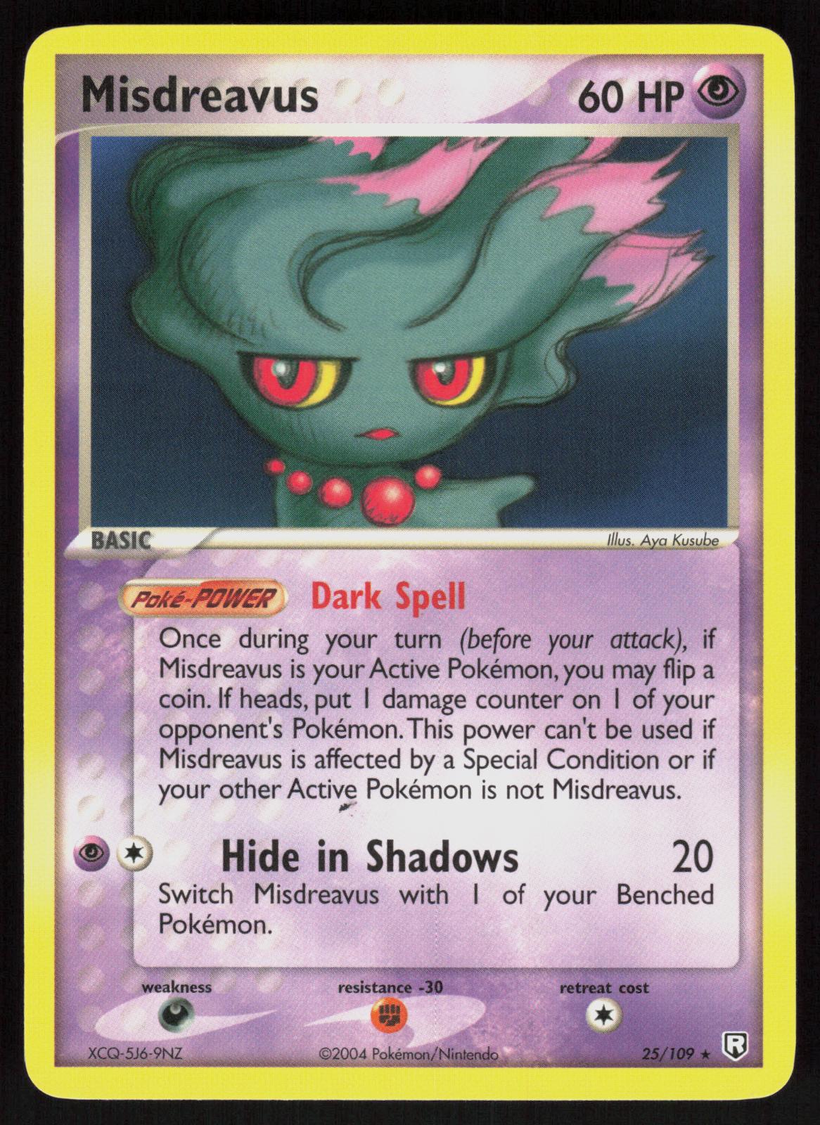 Pokemon Misdreavus 25/109 Team Rocket Returns Rare Near Mint