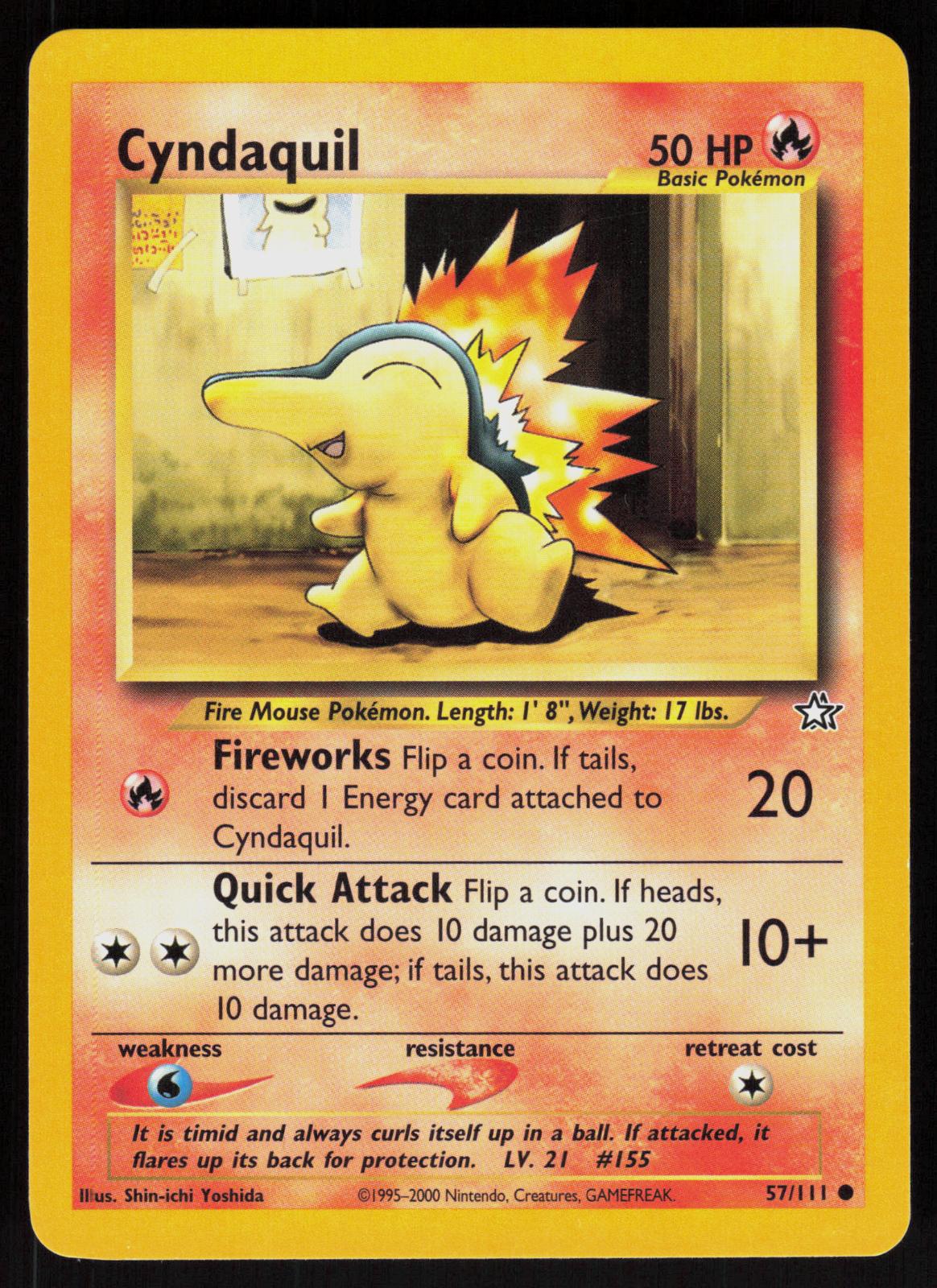 Pokemon Cyndaquil 57/111 Neo Genesis Common Near Mint