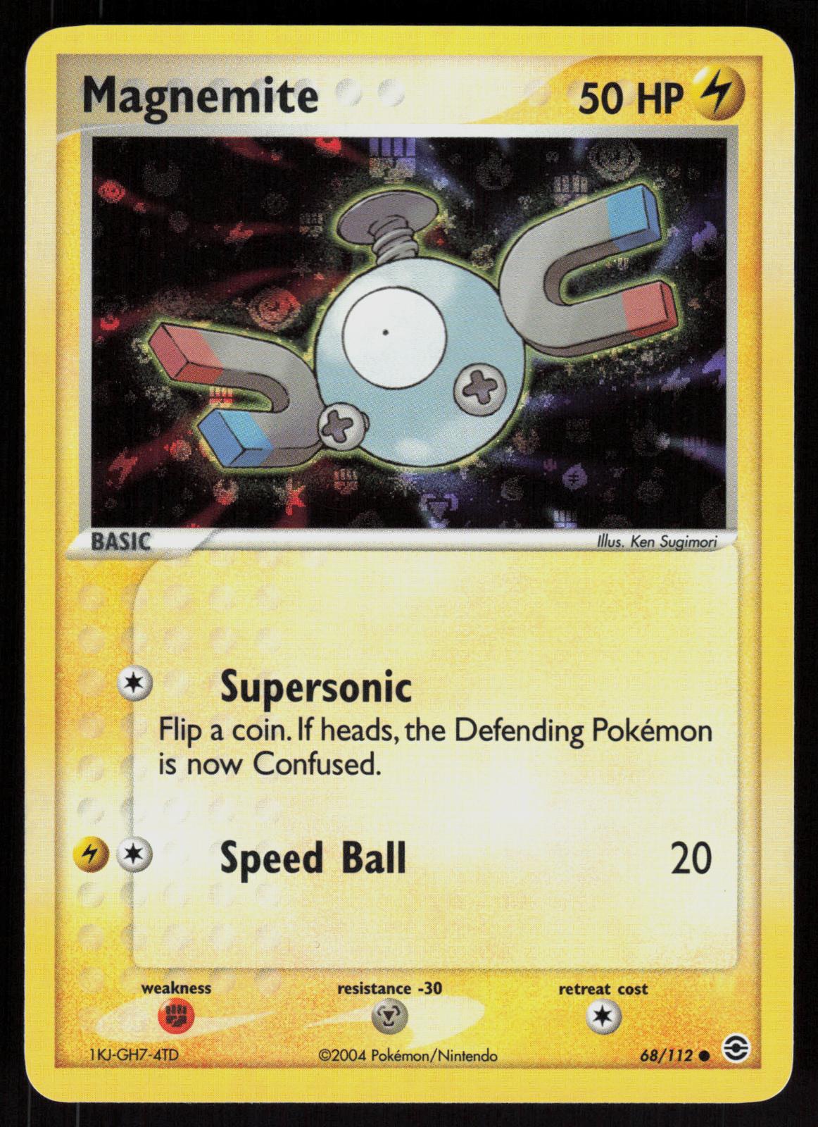 Pokemon Magnemite 68/112 FireRed & LeafGreen Common Reverse Holo Near Mint