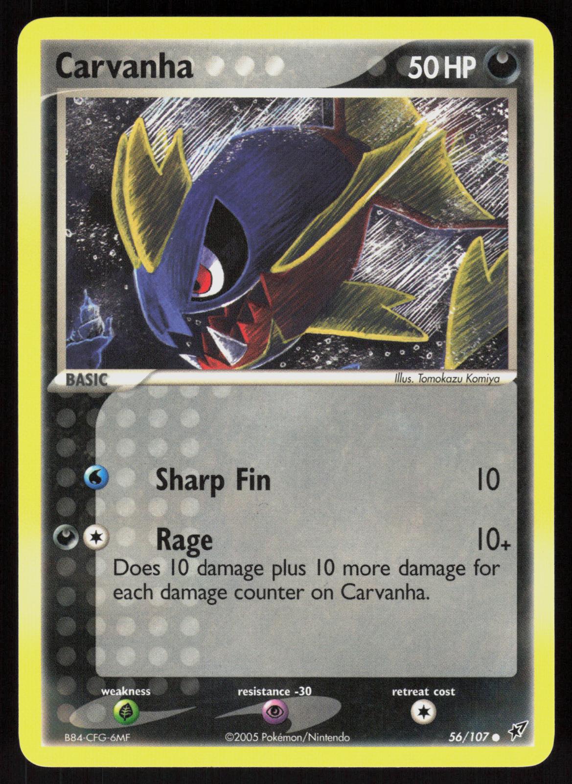 Pokemon Carvanha 56/107 Deoxys Common Near Mint