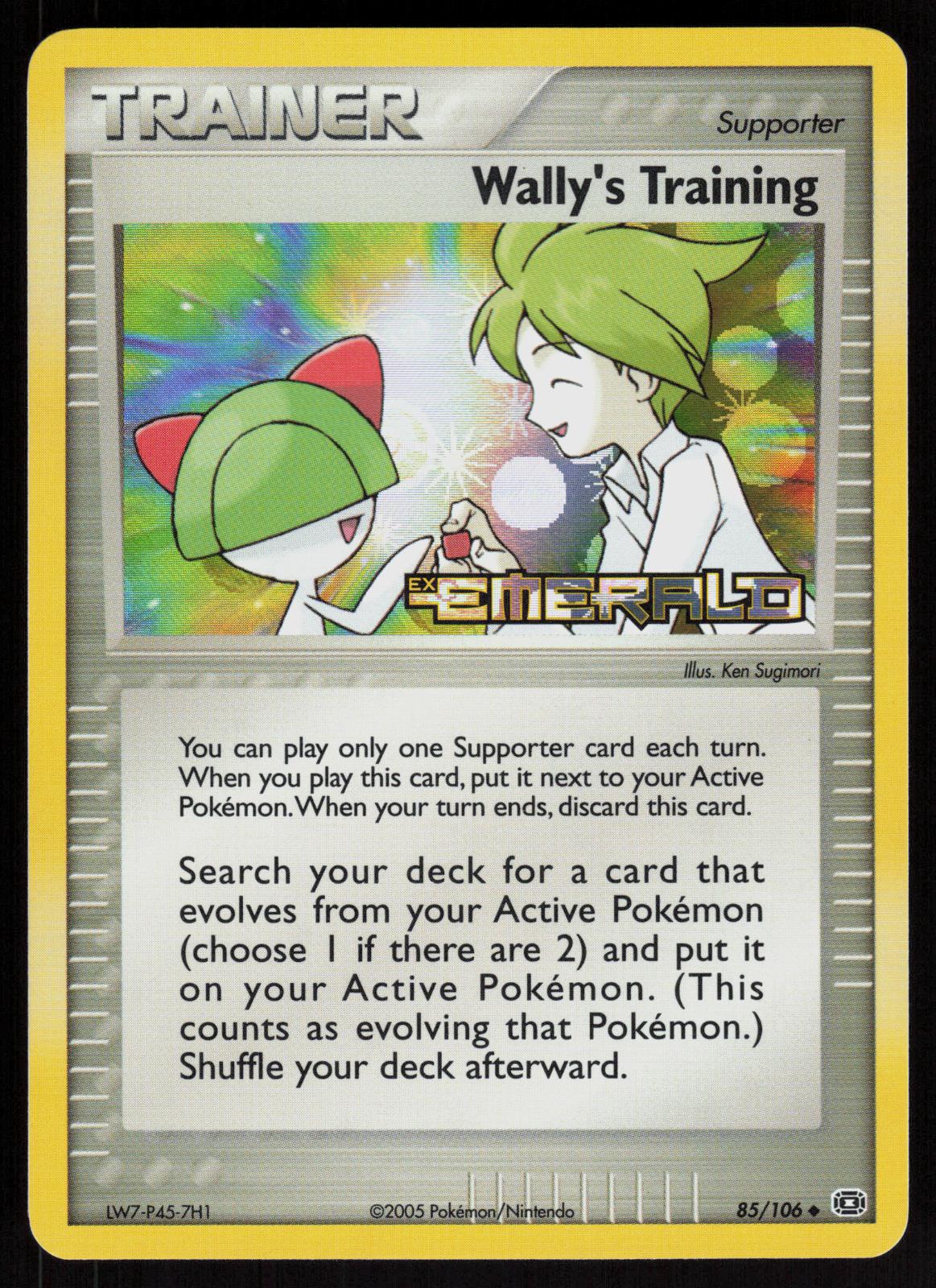 Pokemon Wally's Training 85/106 Emerald Uncommon Reverse Holo Near Mint
