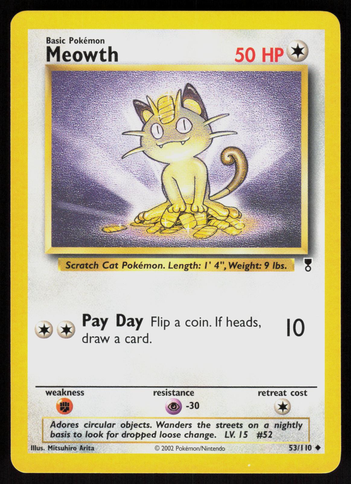 Pokemon Meowth 53/110 Legendary Collection Uncommon Near Mint