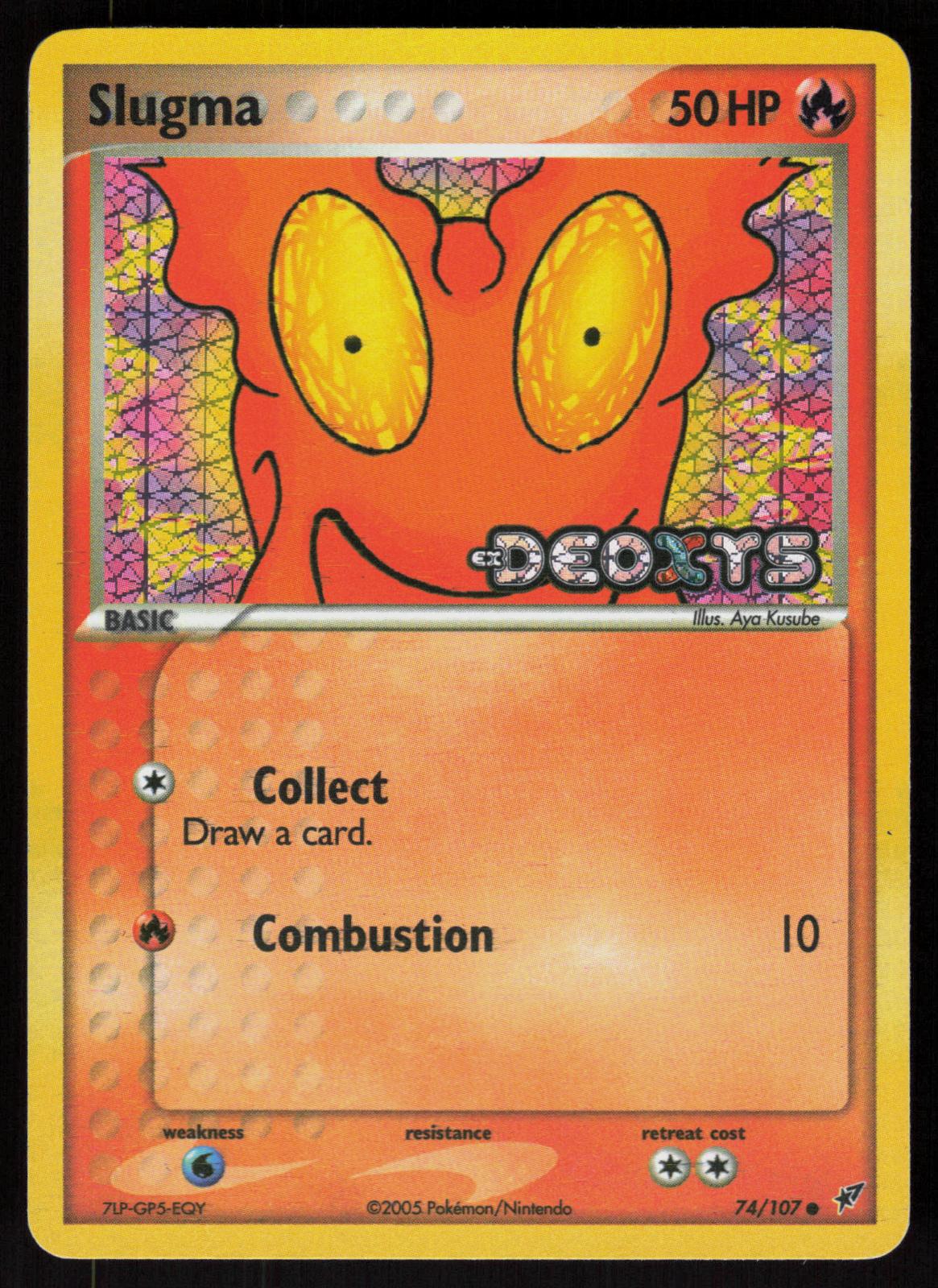 Pokemon Slugma 74/107 Deoxys Common Reverse Holo Near Mint